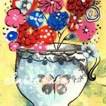 Shabby Blooms Matted Print ..
