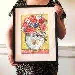 Shabby Blooms Matted Print ..