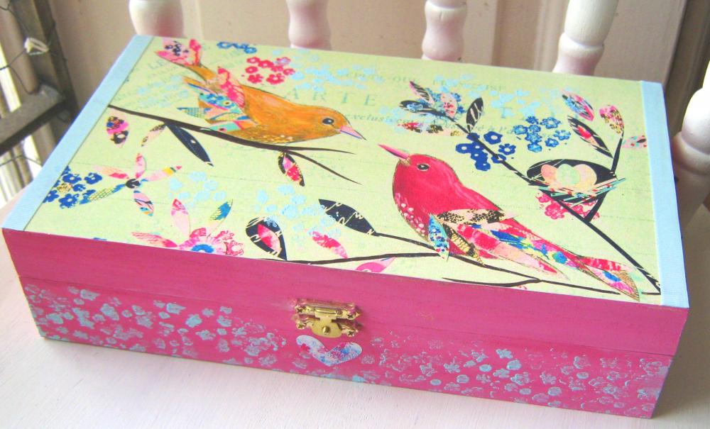 Vintage Birds Box RESERVED FOR CLOTIQUE
