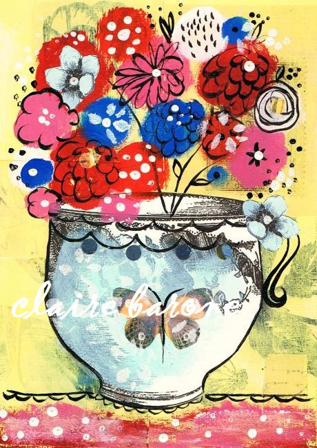 Shabby Blooms Matted Print LEP