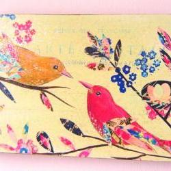 Vintage Birds wood block  print
